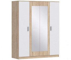 Шкаф 4х дверный с зеркалами Уют СБ-2750/1 (Дуб Сонома/Белый) в Миассе - miass.mebel-74.com | фото