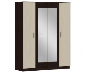 Шкаф 4х дверный с зеркалами Уют СБ-2750/1.Н (Венге/Паллада) в Миассе - miass.mebel-74.com | фото