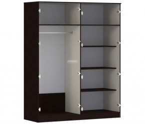 Шкаф 4х дверный с зеркалами Уют СБ-2750/1.Н (Венге/Паллада) в Миассе - miass.mebel-74.com | фото