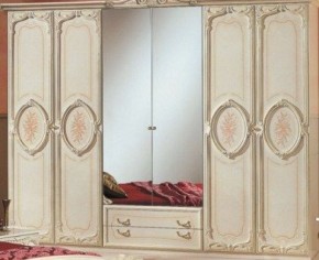 Шкаф 6-и дверный с зеркалами (01.146) Роза (беж) в Миассе - miass.mebel-74.com | фото