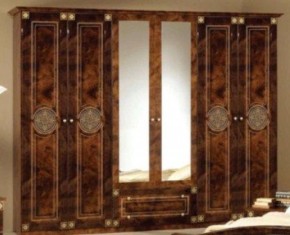 Шкаф 6-и дверный с зеркалами (02.146) Рома (орех) в Миассе - miass.mebel-74.com | фото