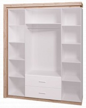 Шкаф для одежды с ящиками 4-х створчатый с зеркалом Люмен 16 в Миассе - miass.mebel-74.com | фото