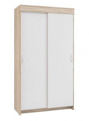 Шкаф-купе Бассо 1.0 (Дуб Сонома/Белый) 2 двери 2 зеркальные вставки в Миассе - miass.mebel-74.com | фото