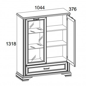 Шкаф с витриной 1V1D1SL, MONAKO, цвет Сосна винтаж/дуб анкона в Миассе - miass.mebel-74.com | фото