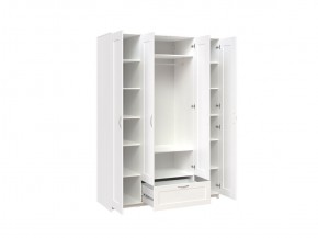 Шкаф СИРИУС четырехдверный с одним выдвижным ящиком и зеркалом, цвет Белый в Миассе - miass.mebel-74.com | фото