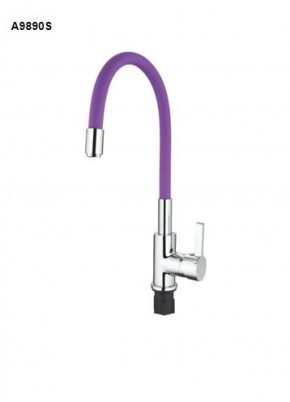 Смеситель для кухни с силиконовым изливом A9890S (Фиолетовый) в Миассе - miass.mebel-74.com | фото