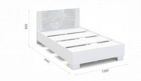 Спальня Аврора Кровать 120 со встроенным основанием под матрас Белый/Ателье светлый в Миассе - miass.mebel-74.com | фото