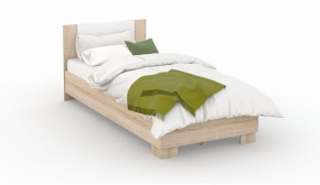 Спальня Аврора Кровать 120 со встроенным основанием под матрас Дуб сонома/Белый в Миассе - miass.mebel-74.com | фото