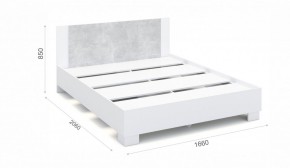 Спальня Аврора Кровать 160 со встроенным основанием под матрас Белый/Ателье светлый в Миассе - miass.mebel-74.com | фото