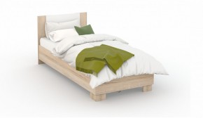 Спальня Аврора Кровать 90 со встроенным основанием под матрас Дуб сонома/Белый в Миассе - miass.mebel-74.com | фото