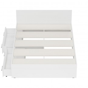 Стандарт Кровать с ящиками 1400, цвет белый, ШхГхВ 143,5х203,5х70 см., сп.м. 1400х2000 мм., без матраса, основание есть в Миассе - miass.mebel-74.com | фото