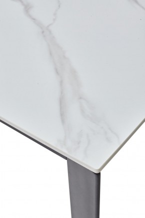 Стол CORNER 120 MATT WHITE MARBLE SOLID CERAMIC / BLACK, ®DISAUR в Миассе - miass.mebel-74.com | фото