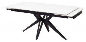 Стол FORIO 160 MATT WHITE MARBLE SOLID CERAMIC / BLACK, ®DISAUR в Миассе - miass.mebel-74.com | фото