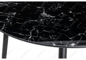 Стол стеклянный Кловис вставка стекло черный мрамор / черный в Миассе - miass.mebel-74.com | фото