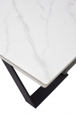 Стол LIVORNO 180 MATT WHITE MARBLE SOLID CERAMIC / BLACK, ®DISAUR в Миассе - miass.mebel-74.com | фото