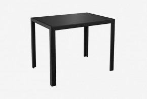 Стол Ницца (стекло (10мм) Черное/ножки черный металл) в Миассе - miass.mebel-74.com | фото