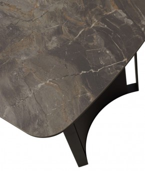 Стол RASMUS 160 KL-80 Серый мрамор, итальянская керамика / черный каркас, ®DISAUR в Миассе - miass.mebel-74.com | фото