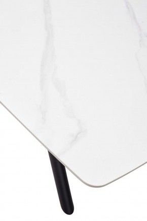 Стол RIVOLI 140 MATT WHITE MARBLE SOLID CERAMIC / BLACK, ®DISAUR в Миассе - miass.mebel-74.com | фото