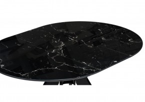 Стол стеклянный Рикла 110(150)х110х76 черный мрамор / черный в Миассе - miass.mebel-74.com | фото