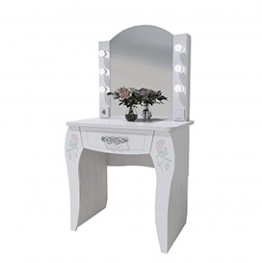 Стол туалетный Розалия №12 + ПОДСВЕТКА (лиственница белая, омела) в Миассе - miass.mebel-74.com | фото