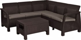 Комплект мебели угловой Корфу Релакс Сет (Corfu Relax set) коричневый в Миассе - miass.mebel-74.com | фото